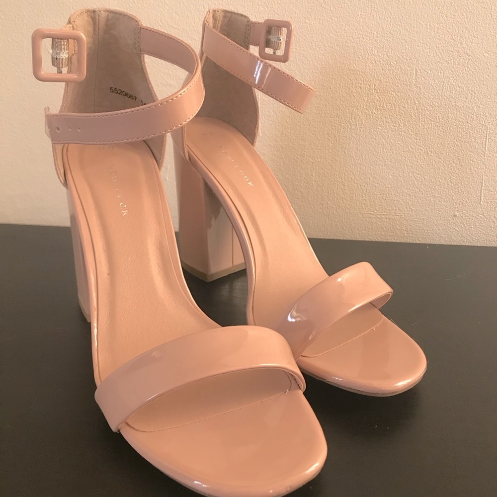 New look heels with straps in cream size 8